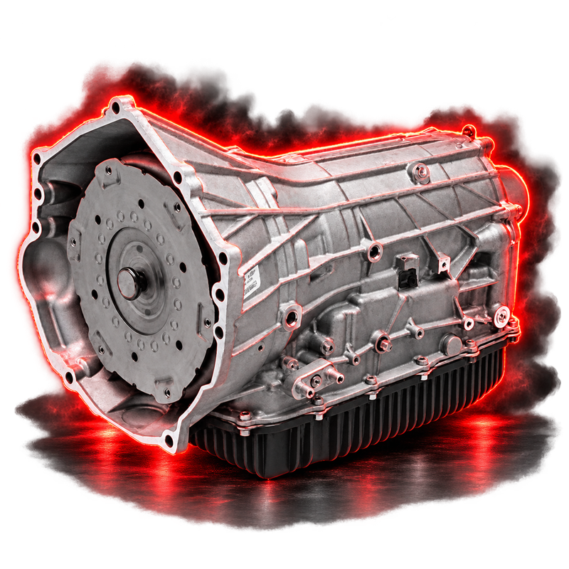 10L90 transmission; edited model reference with black deep pan and red accents