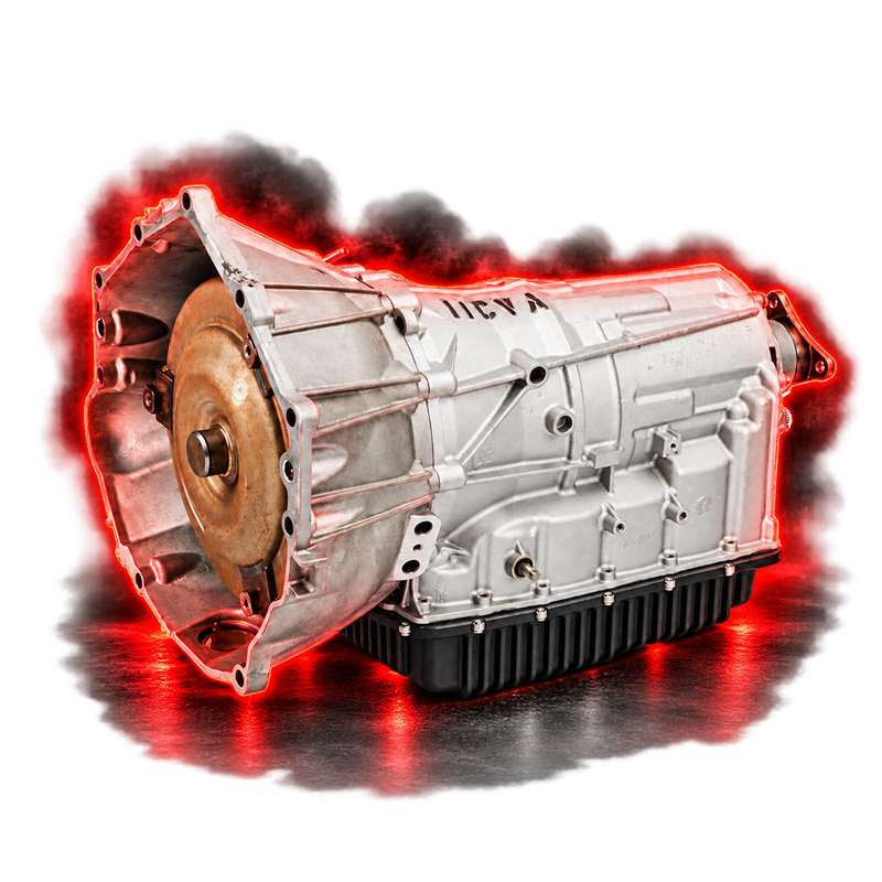 6L80 transmission; edited model reference with black deep pan and red accents