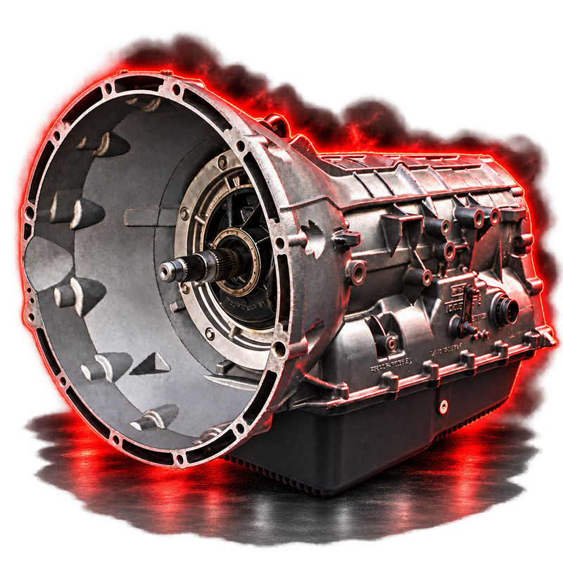 6R140 transmission; photo edited to illustrate a black deep pan