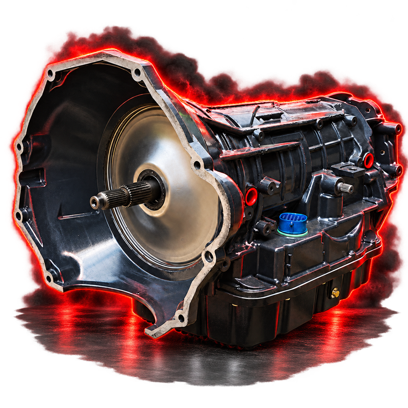 68RFE transmission; photo edited to illustrate a black deep pan